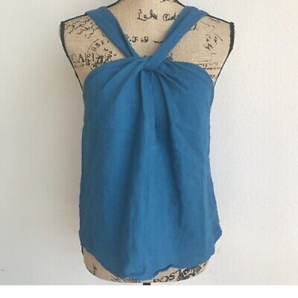 Banana Republic blue cross front blouse